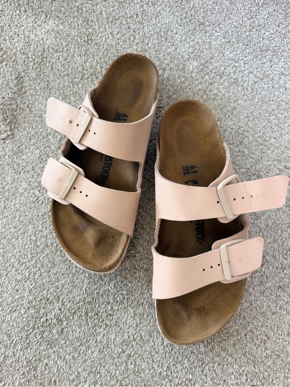 Birkenstock Two-Buckle Slide Sandals - Pale Pink